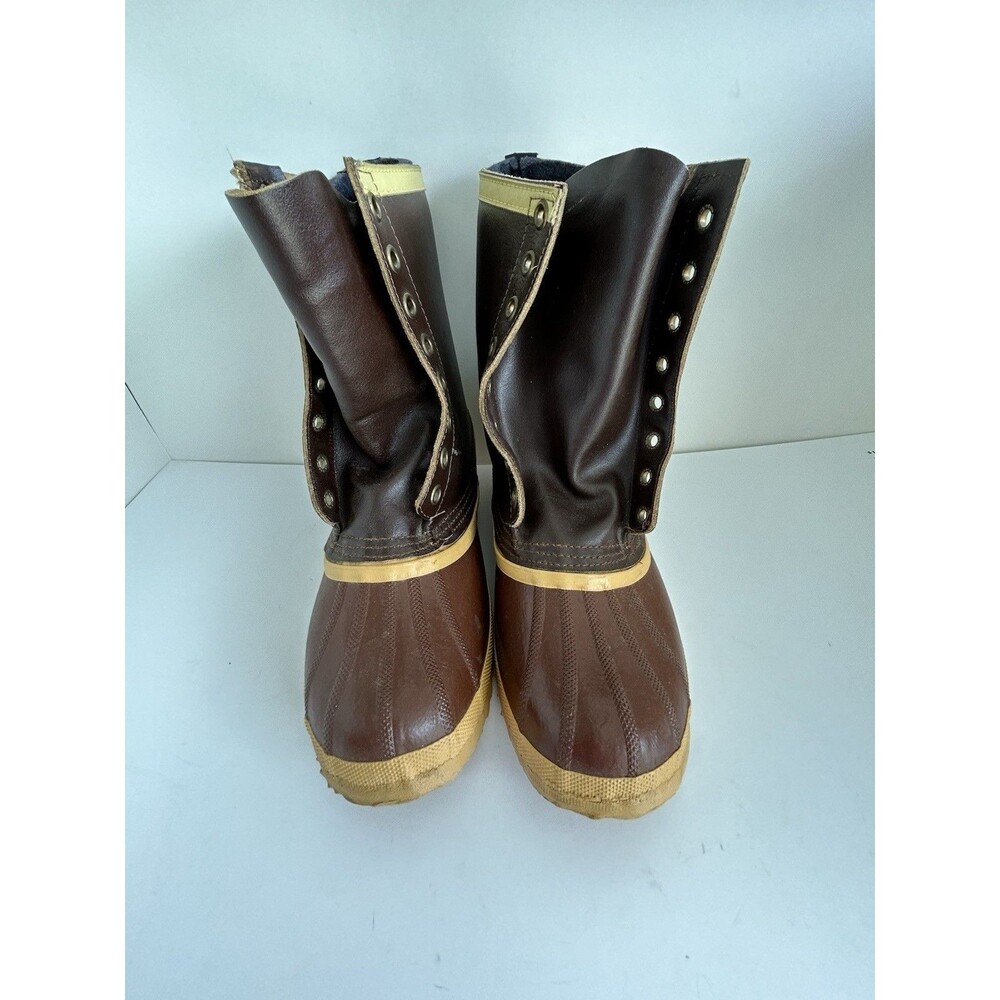 Vintage Kaufman Sorel Arctic Pac Boots Brown Rubber Leather Winter Snow Boots 6